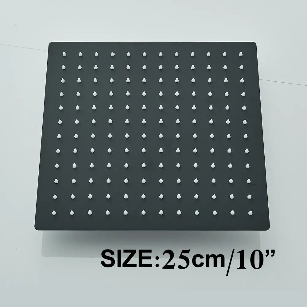 Modern matte black rainfall shower head set bathroom fixture