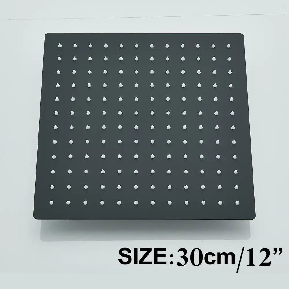 Modern matte black rainfall shower head set bathroom fixture