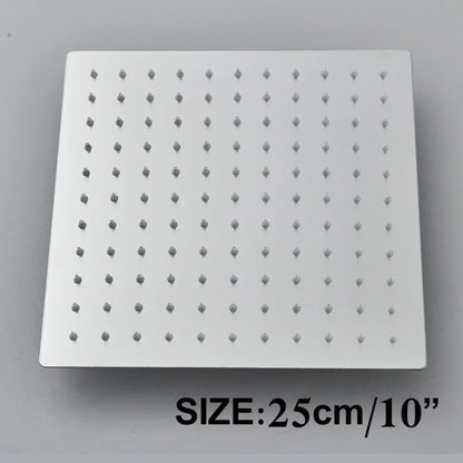 Modern matte black rainfall shower head set bathroom fixture