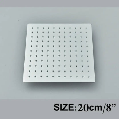 Modern matte black rainfall shower head set bathroom fixture