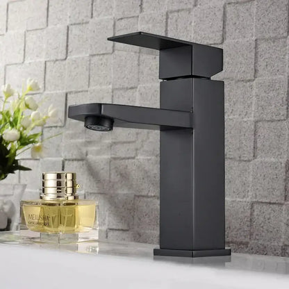 Modern matte black rectangular basin faucet bathroom sink mixer