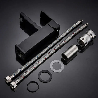 Modern matte black rectangular basin faucet bathroom sink mixer