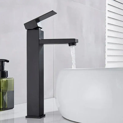 Modern matte black rectangular basin faucet bathroom sink mixer