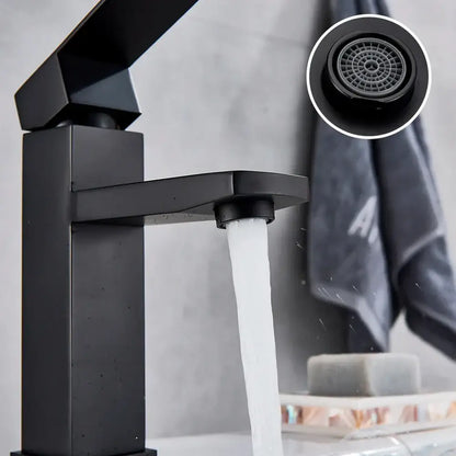 Modern matte black rectangular basin faucet bathroom sink mixer