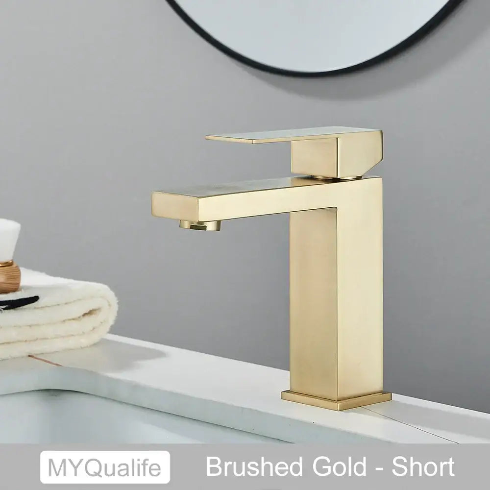 Modern matte black rectangular basin faucet mixer bathroom tap