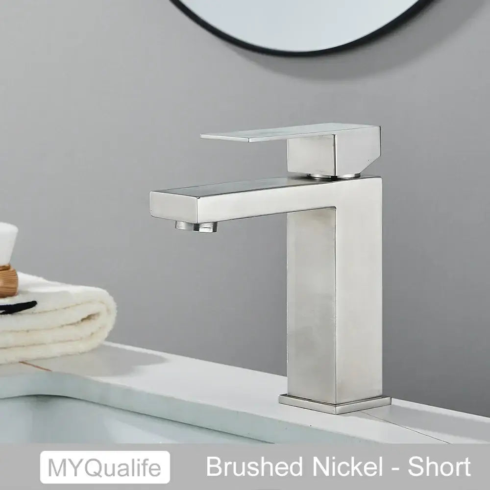Modern matte black rectangular basin faucet mixer bathroom tap