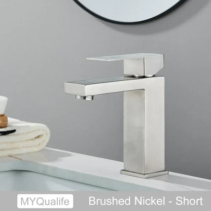 Modern matte black rectangular basin faucet mixer bathroom tap