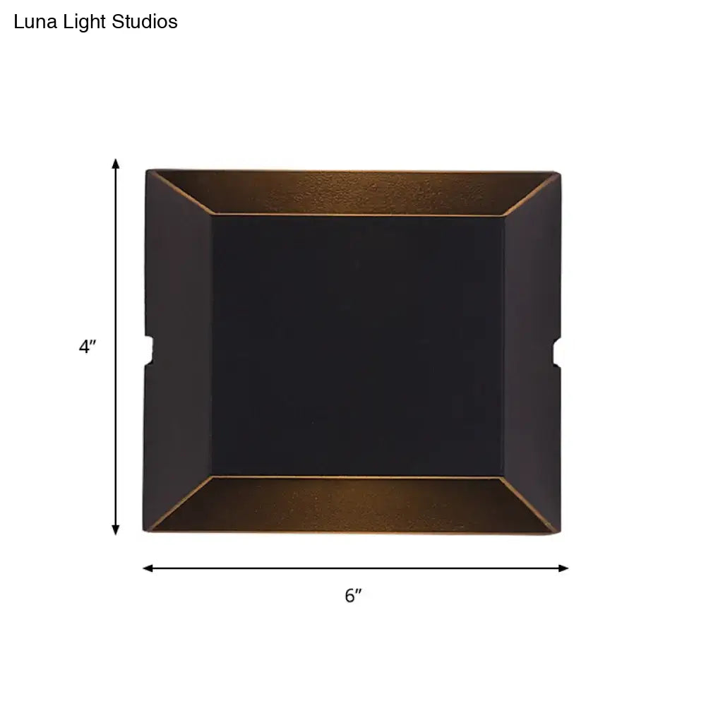 Modern matte black rectangular led wall sconce balcony outdoor light