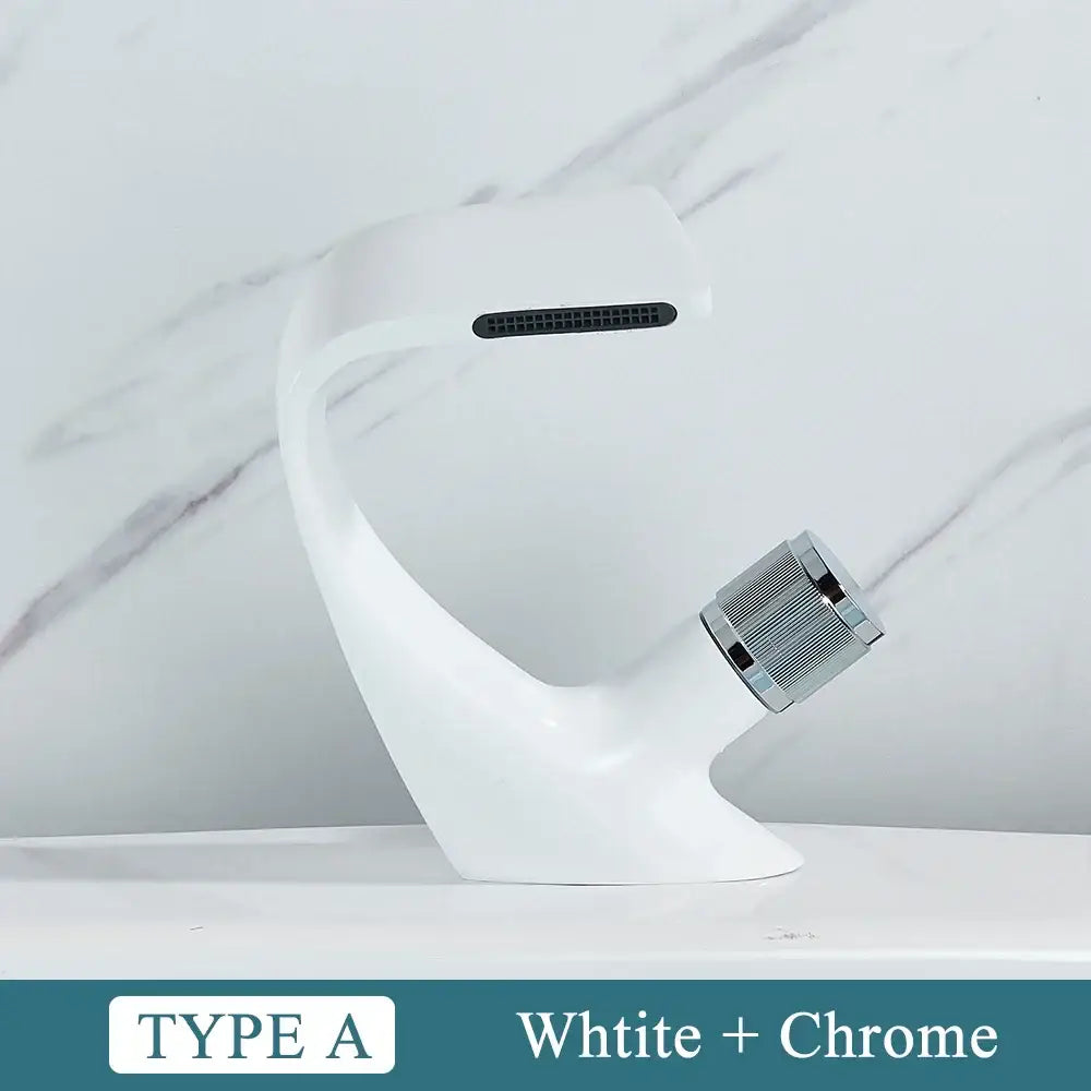 Modern matte black & rose gold brass basin faucet bathroom waterfall tap