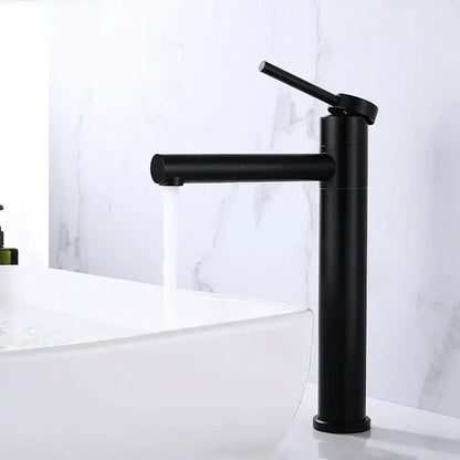 Modern matte black rotating basin faucet bathroom single handle tap