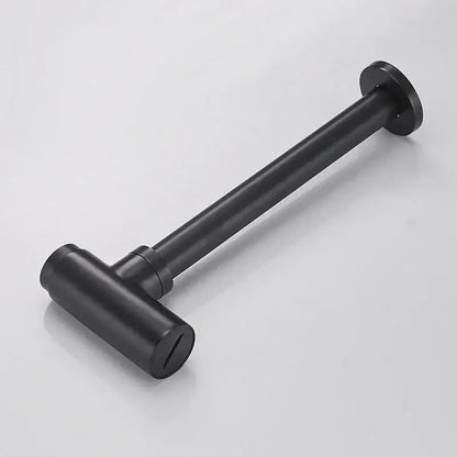 Modern matte black round bottle trap with pop up drain bathroom