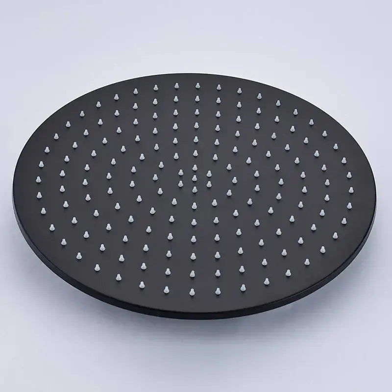 Modern matte black round brass rain shower head bathroom fixture