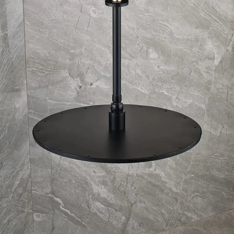 Modern matte black round brass rain shower head bathroom fixture