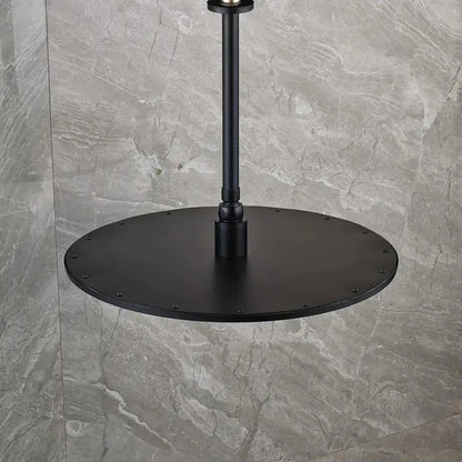Modern matte black round brass rain shower head bathroom fixture