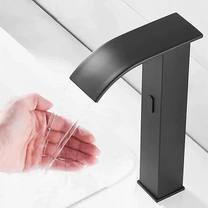 Modern matte black sensor waterfall basin faucet bathroom mixer