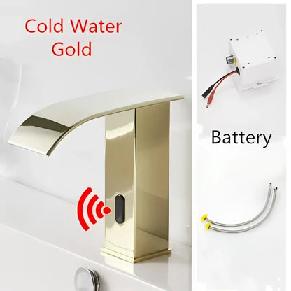 Modern matte black sensor waterfall basin faucet bathroom mixer