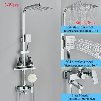 Modern matte black shower faucet set bathroom rain shower system