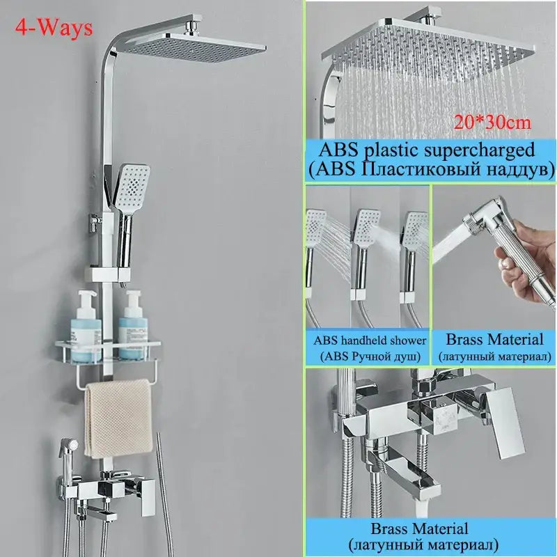 Modern matte black shower faucet set bathroom rain shower system