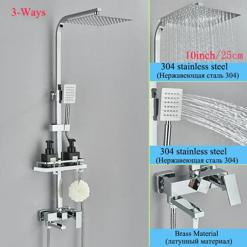 Modern matte black shower faucet set bathroom rain shower system
