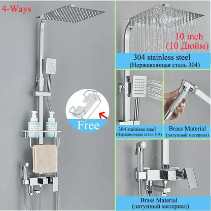Modern matte black shower faucet set bathroom rain shower system