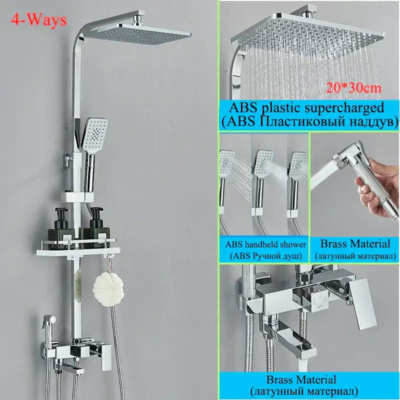 Modern matte black shower faucet set bathroom rain shower system