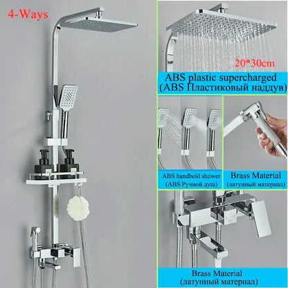 Modern matte black shower faucet set bathroom rain shower system