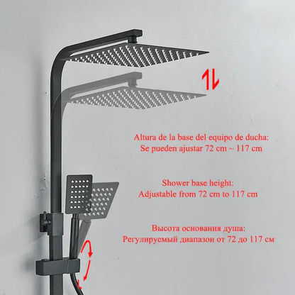 Modern matte black shower faucet set bathroom rain shower system