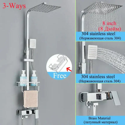 Modern matte black shower faucet set bathroom rain shower system