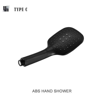 Modern matte black shower slider rail set bathroom rainhead