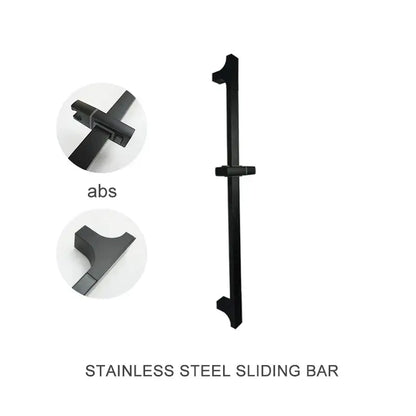 Modern matte black shower slider rail set bathroom rainhead