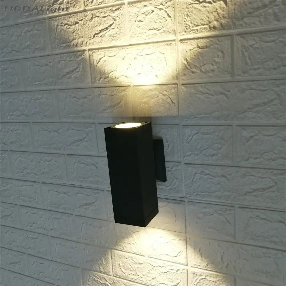Modern matte black & silver outdoor wall lamp – garden minimalist sconce