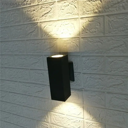 Modern matte black & silver outdoor wall lamp – garden minimalist sconce