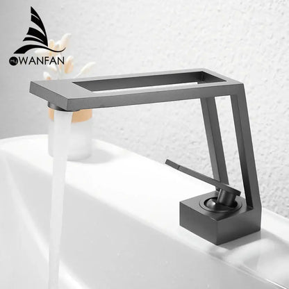 Modern matte black single handle basin faucet bathroom mixer