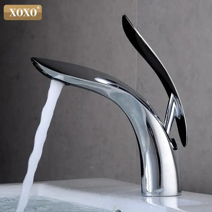 Modern matte black single handle basin faucet bathroom tap