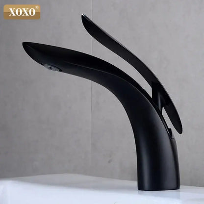 Modern matte black single handle basin faucet bathroom tap