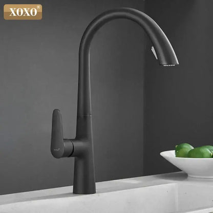 Modern matte black single handle pull out kitchen faucet