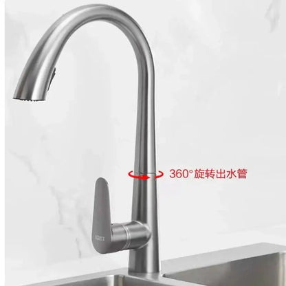 Modern matte black single handle pull out kitchen faucet