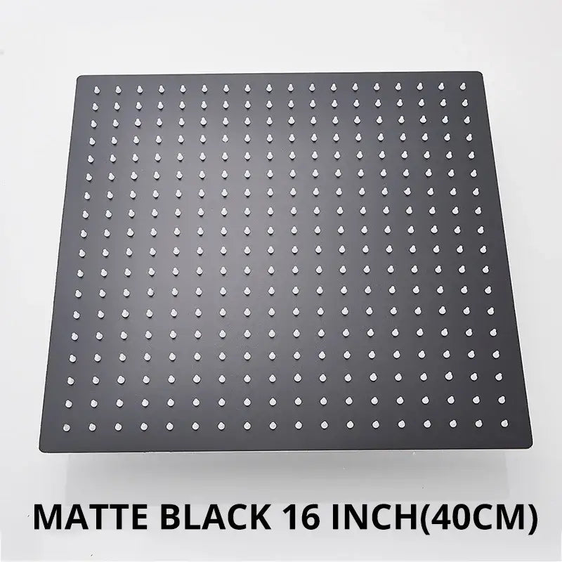 Modern matte black square rainfall shower head bathroom fixture