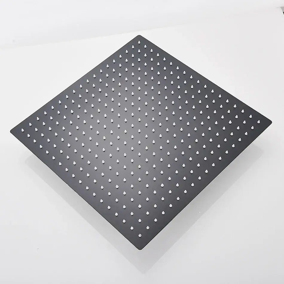 Modern matte black square rainfall shower head bathroom fixture
