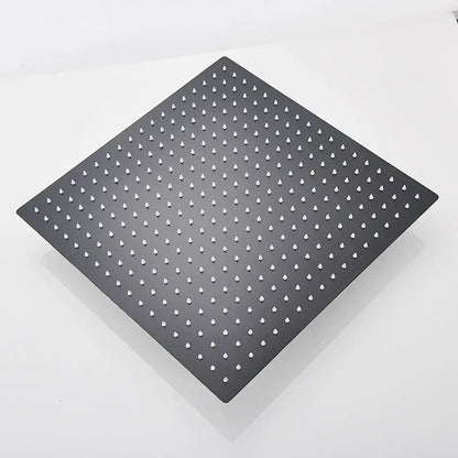 Modern matte black square rainfall shower head bathroom fixture