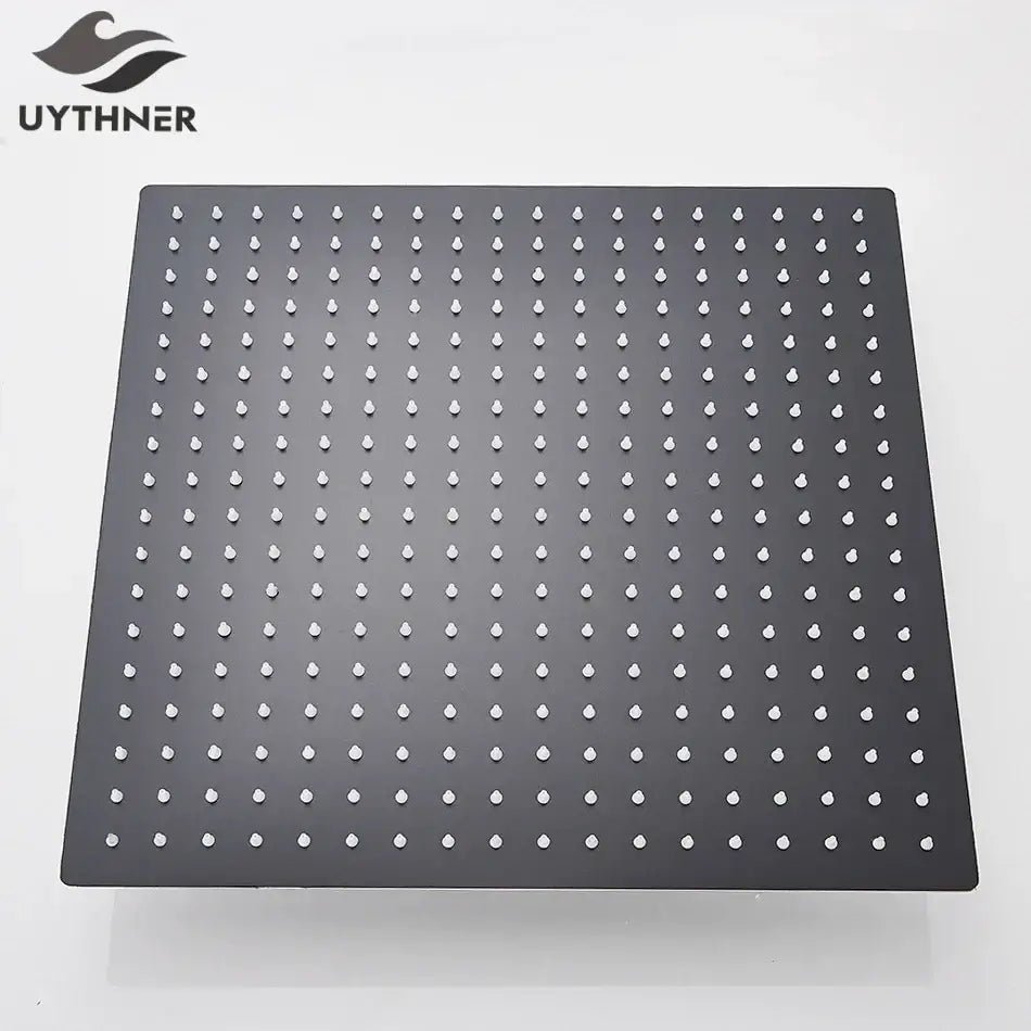Modern matte black square rainfall shower head bathroom fixture