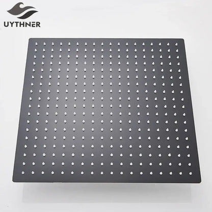 Modern matte black square rainfall shower head bathroom fixture