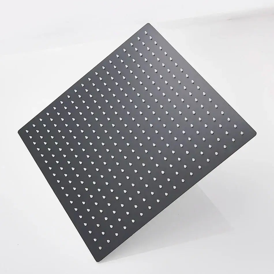 Modern matte black square rainfall shower head bathroom fixture