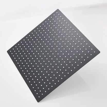 Modern matte black square rainfall shower head bathroom fixture