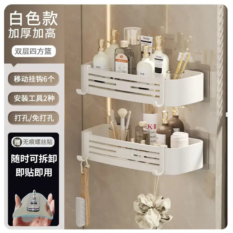 Modern matte black stainless steel corner shelf organizer bathroom storage