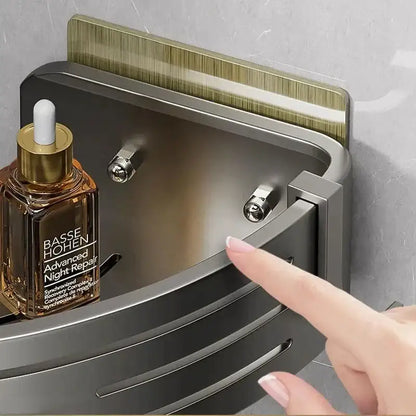 Modern matte black stainless steel corner shelf organizer bathroom storage