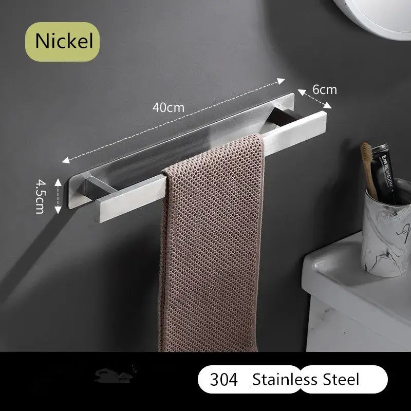 Modern matte black steel towel rack bathroom hanger