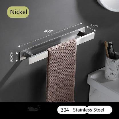 Modern matte black steel towel rack bathroom hanger