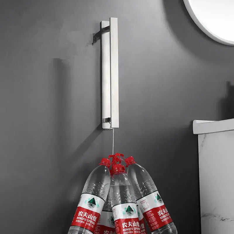 Modern matte black steel towel rack bathroom hanger