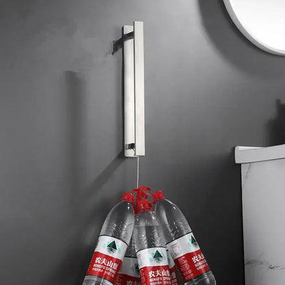 Modern matte black steel towel rack bathroom hanger